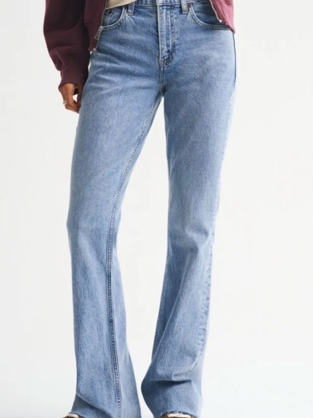 Abercrombie High-Rise Light Blue Bootcut Jeans